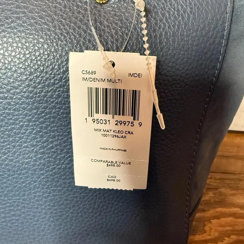 Coach NWT Kleo Carryall in Denim Blue– Style C5689 - Picture 8 of 10